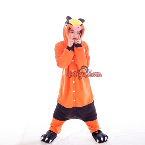 4Kigurumi Jumpsuit PokeFun Onesie Anime Fire Cosplay Tepig