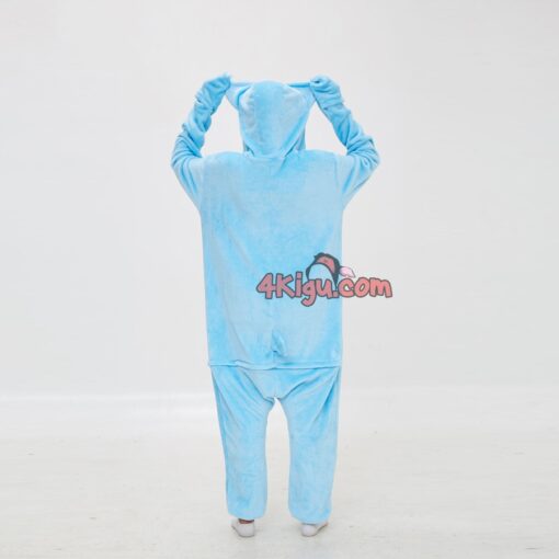 Flannel Sleep Bear Light Blue Kigurumi Jumpsuit - Image 4