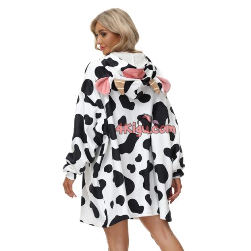 Wearable Blankets Animal Kigurumi TV Cow Cartoon Hoodie - Image 4