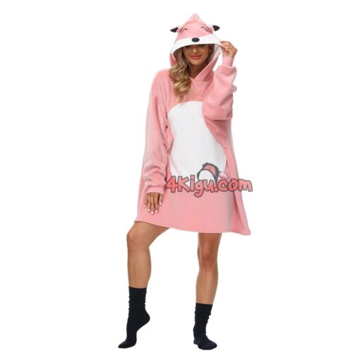 Wearable Blankets Adult Kigurumi Fox Otaku Hoodie - Image 3