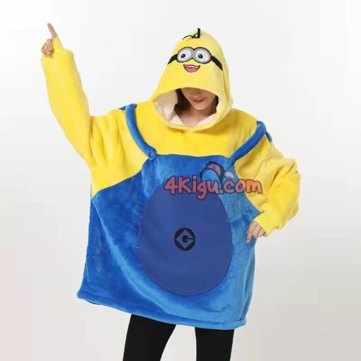 Minions Hoodie Wearable Blankets Adult Kigurumi - Image 2