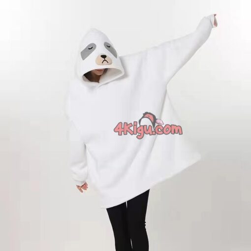 Polar Bear Hoodie Wearable Blankets Adult Kigurumi - Image 2