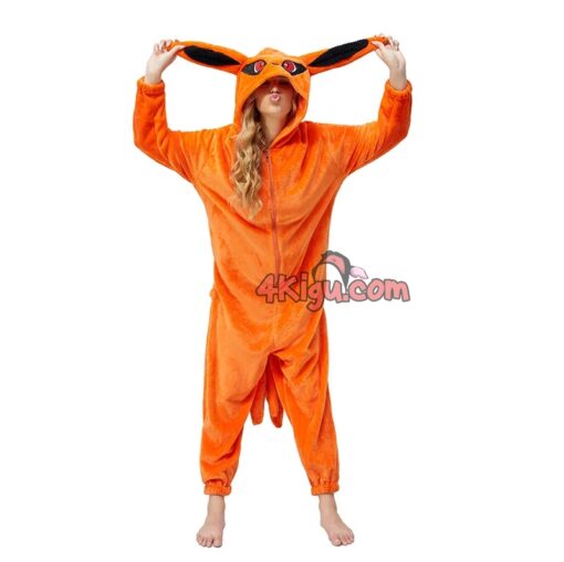 Flannel Kurama Nine-Tails Fox Kigurumi Pajamas - Image 2