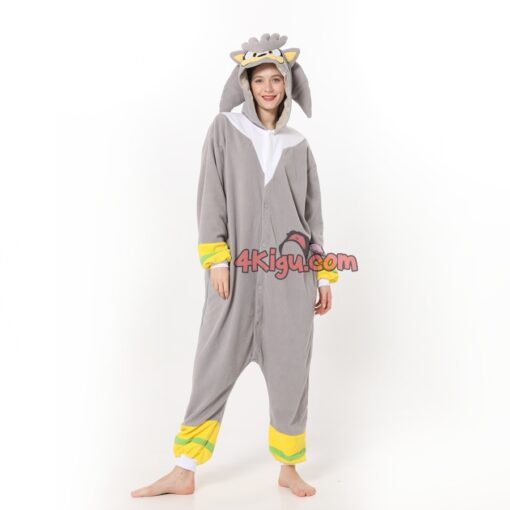 Silver Grey Hedgehog Kigurumi Onesies - Image 3