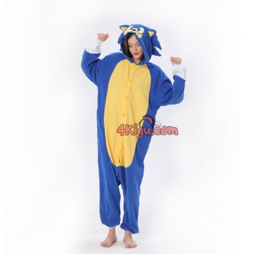 Sonic Blue Hedgehog Kigurumi Anime Game Onesies