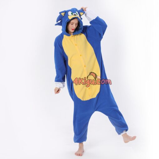 Sonic Blue Hedgehog Kigurumi Anime Game Onesies - Image 2