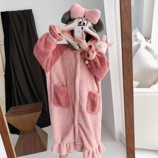 Min Mouse Kigurumi Flannel Bathrobe - Image 2