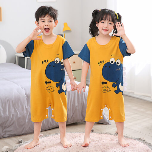 Dinosaur Cotton Short Sleeves Pajamas - Image 2