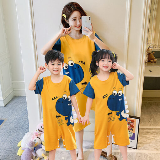 Dinosaur Cotton Short Sleeves Pajamas