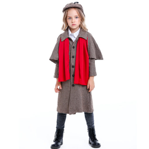 Sherlock Holmes Role Play Neutral Children's Performance Costume - Image 3