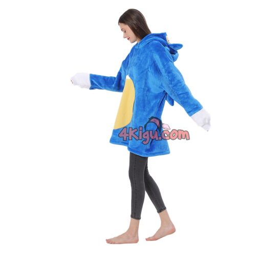 Blue Hedgehog Kigurumi Wearable Blankets Hoodie - Image 3