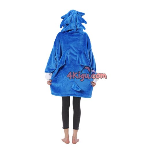 Blue Hedgehog Kigurumi Wearable Blankets Hoodie - Image 5