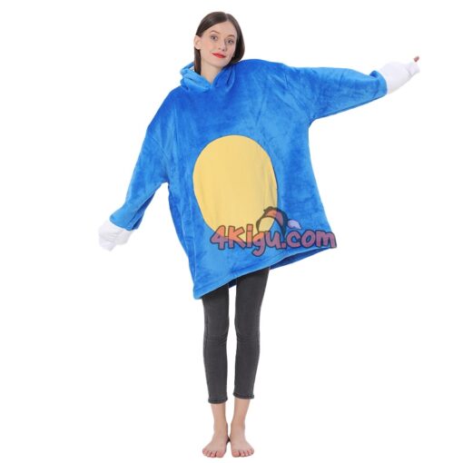 Blue Hedgehog Kigurumi Wearable Blankets Hoodie - Image 4