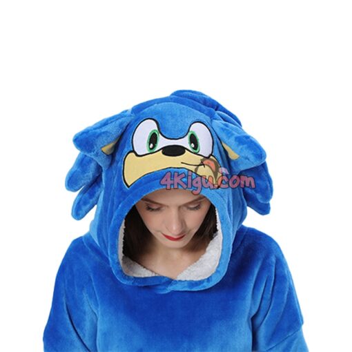 Blue Hedgehog Kigurumi Wearable Blankets Hoodie - Image 6