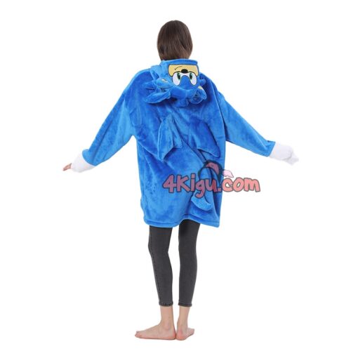 Blue Hedgehog Kigurumi Wearable Blankets Hoodie - Image 2