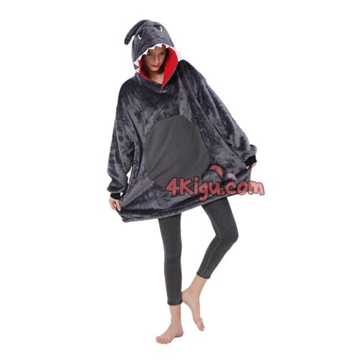 Shark Kigurumi Wearable Blankets Hoodie