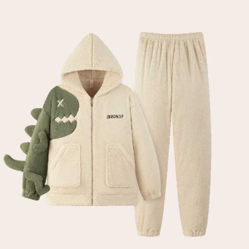 Dinosaur Arm Women's Pajamas Couple Set - Image 7