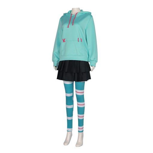 Vanellope von Schweetz Hoodie Skirt & Leggings Cosplay Outfit - Image 2