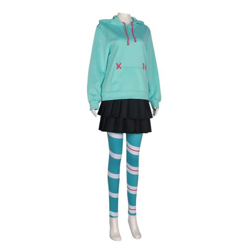 Vanellope von Schweetz Hoodie Skirt & Leggings Cosplay Outfit - Image 3