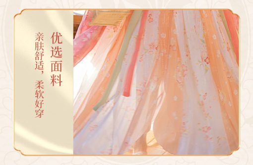 Vibrant Sunset: Exquisite Embroidered Cherry Blossom Girl's Orange Hanfu Dress for Summer - Image 8