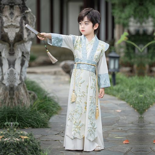 Traditional Chinese Dragon Dance Inspired Boy's Ancient Style Summer Outfit - Premium Historical Costume for Kids - Image 2