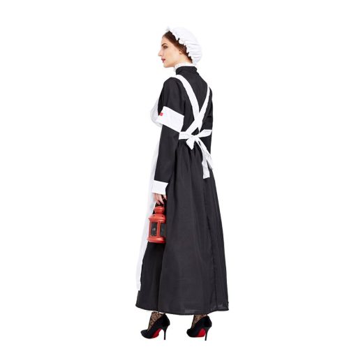 Women's Victorian Era Nurse Costume, 20th Century War Time Uniform for Halloween - Image 4