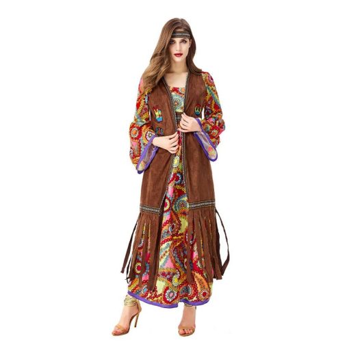 70s Disco Hippie Dress - Retro Goddess Costume for Women's Party & Cosplay - Image 2