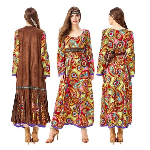 70s Disco Hippie Dress - Retro Goddess Costume for Women's Party & Cosplay - Image 5