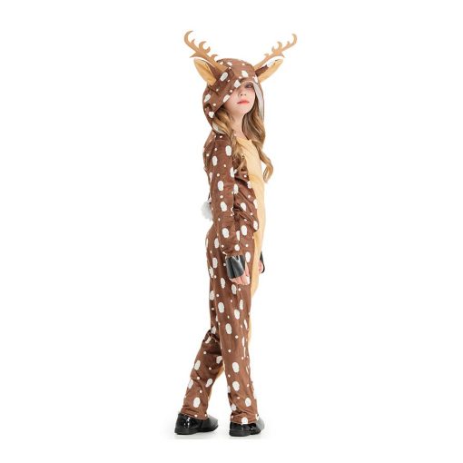 Adult and Kids Reindeer Onesies - Cute Spotted Deer Christmas Cosplay Costume for Stage Performances - Image 2