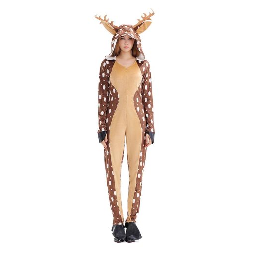 Adult and Kids Reindeer Onesies - Cute Spotted Deer Christmas Cosplay Costume for Stage Performances - Image 3