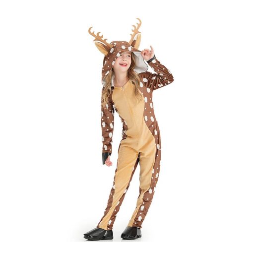 Adult and Kids Reindeer Onesies - Cute Spotted Deer Christmas Cosplay Costume for Stage Performances - Image 4