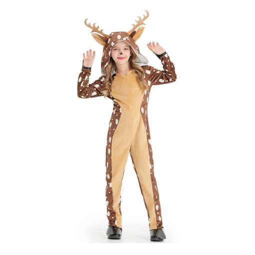 Adult and Kids Reindeer Onesies - Cute Spotted Deer Christmas Cosplay Costume for Stage Performances - Image 6