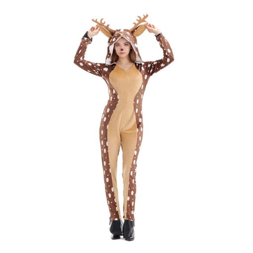 Adult and Kids Reindeer Onesies - Cute Spotted Deer Christmas Cosplay Costume for Stage Performances - Image 5