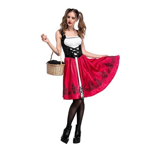 Women's Red Riding Hood Costume, Adult Cosplay Party Dress for Halloween - Image 4