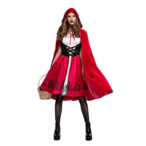 Women's Red Riding Hood Costume, Adult Cosplay Party Dress for Halloween