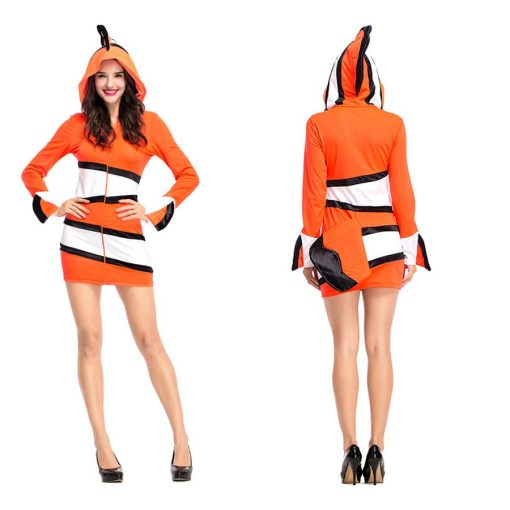 Women's Nemo Fish Costume Onesie for Halloween Party - Adult Female Clownfish Fancy Dress - Image 3