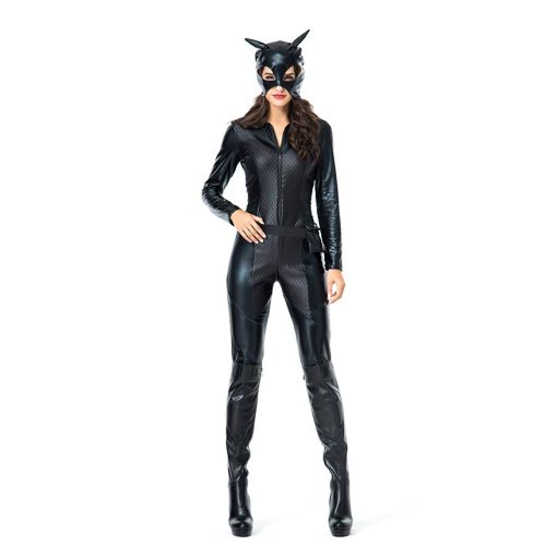 Black Cat Burglar Costume - Women's Sexy Cat Burglar Jumpsuit for Halloween Party & Cosplay