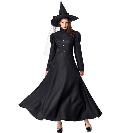 Wicked Witch Mother-Daughter Costume, Black Sorceress Cosplay Outfit for Halloween Stage Performance - Image 4