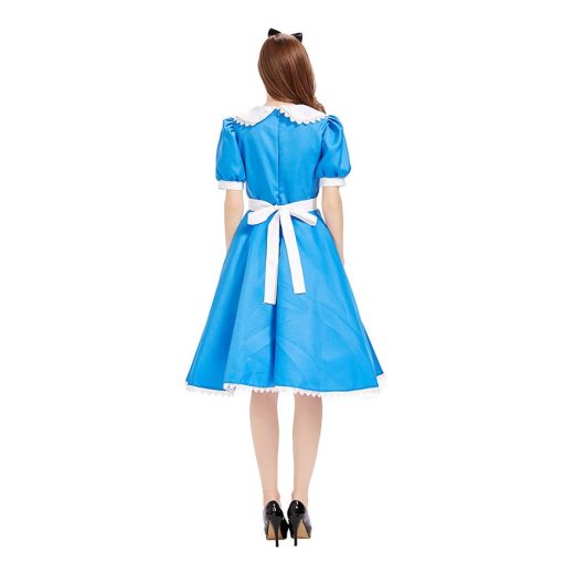 Enchanted Wonderland Tea Party Dress: Blue Alice Costume for Women | Fairytale Stage Performance Gown - Image 5