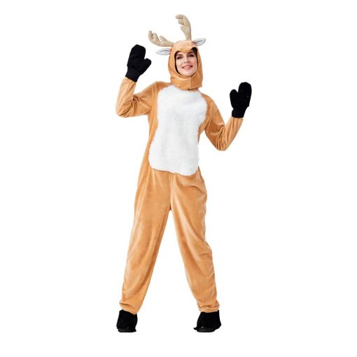 Christmas Reindeer Onesie for Adults & Kids - Soft Plush Family Matching Costume - Image 2