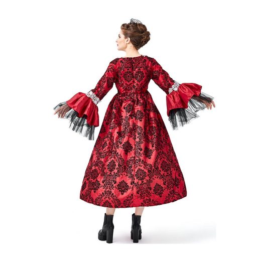 Elegant Gothic Princess Costume: Spanish-Inspired Lace Court Dress for Halloween - Image 6