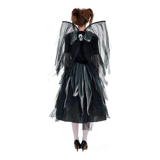 Fallen Angel Costume - Women's Skeleton Print Lace Net Dress for Halloween Party & Cosplay - Image 5