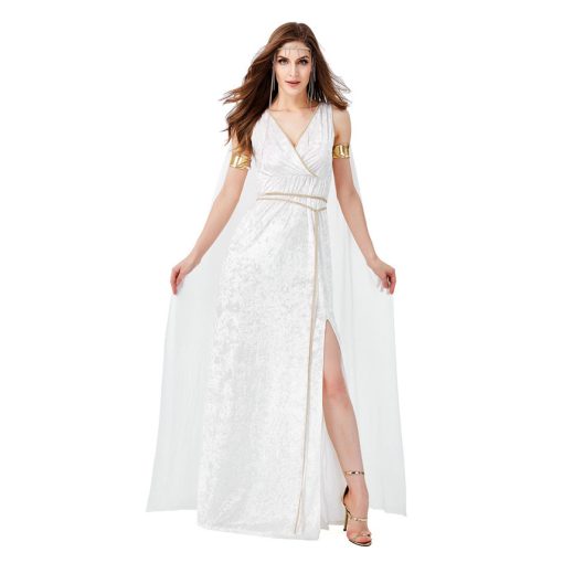 Goddess Athena White flowy Maxi Dress - Mythical Greek Goddess Costume for Women - Image 2