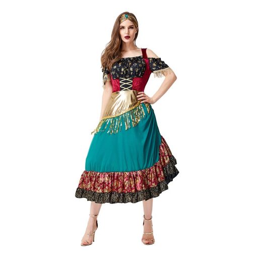 Starlight Gypsy: Women's Flamenco Dance Halloween Costume with Fortune Teller Theme - Image 4