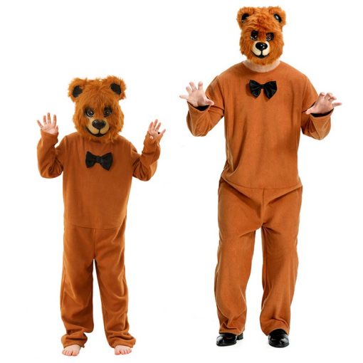 Halloween Family Matching Animal Onesies - Mr. Smiling Bear Plush Jumpsuit Costume for Kids, Adults, and Pets