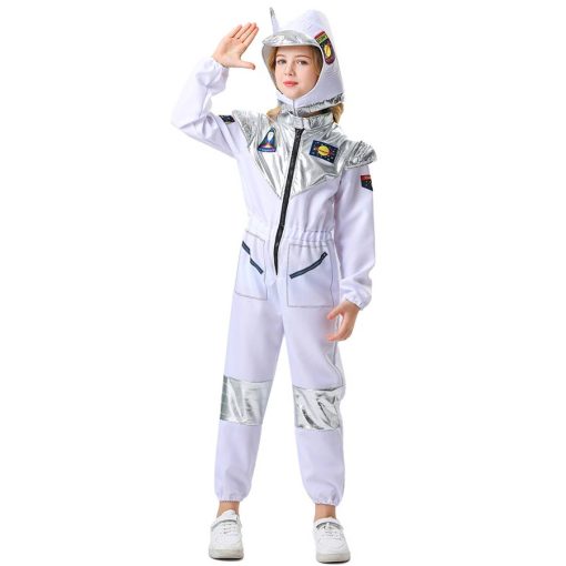 Halloween Space Adventure - Kids' White Astronaut Flight Suit Costume