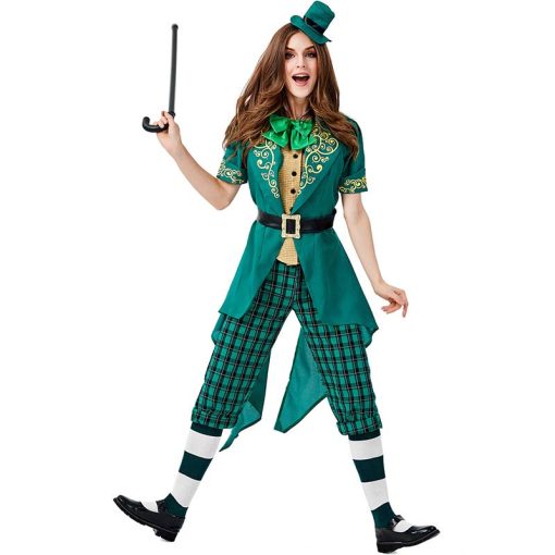 Women's Leprechaun Costume for St. Patrick's Day Party - Irish Green Fairy Adult Female Fancy Dress for Stage Performance - Image 3