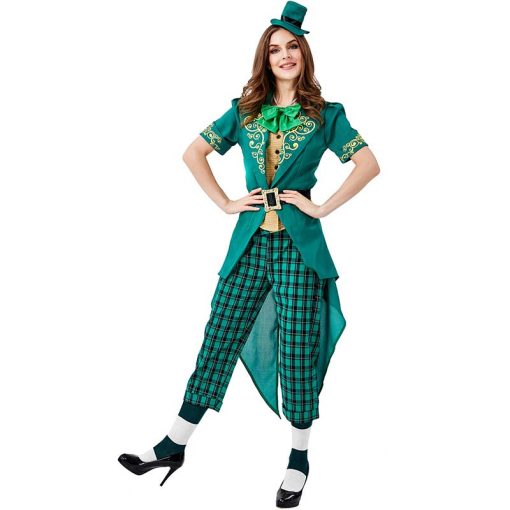 Women's Leprechaun Costume for St. Patrick's Day Party - Irish Green Fairy Adult Female Fancy Dress for Stage Performance - Image 2