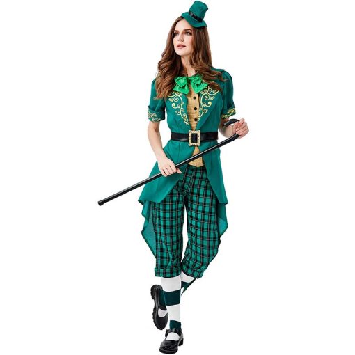 Women's Leprechaun Costume for St. Patrick's Day Party - Irish Green Fairy Adult Female Fancy Dress for Stage Performance - Image 4