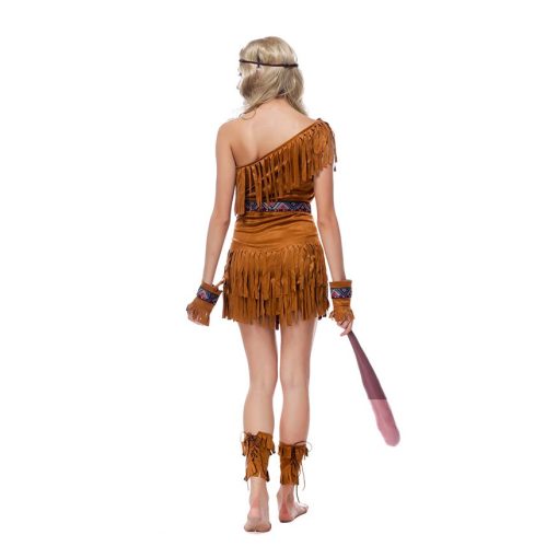 Women's Native American Hunter Costume - Indigenous Forest Warrior Halloween Outfit for Performances - Image 4